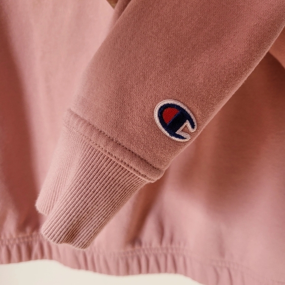 Champion Campus Eco Fleece Mini Zip Mock Neck Large Pink - Picture 7 of 7